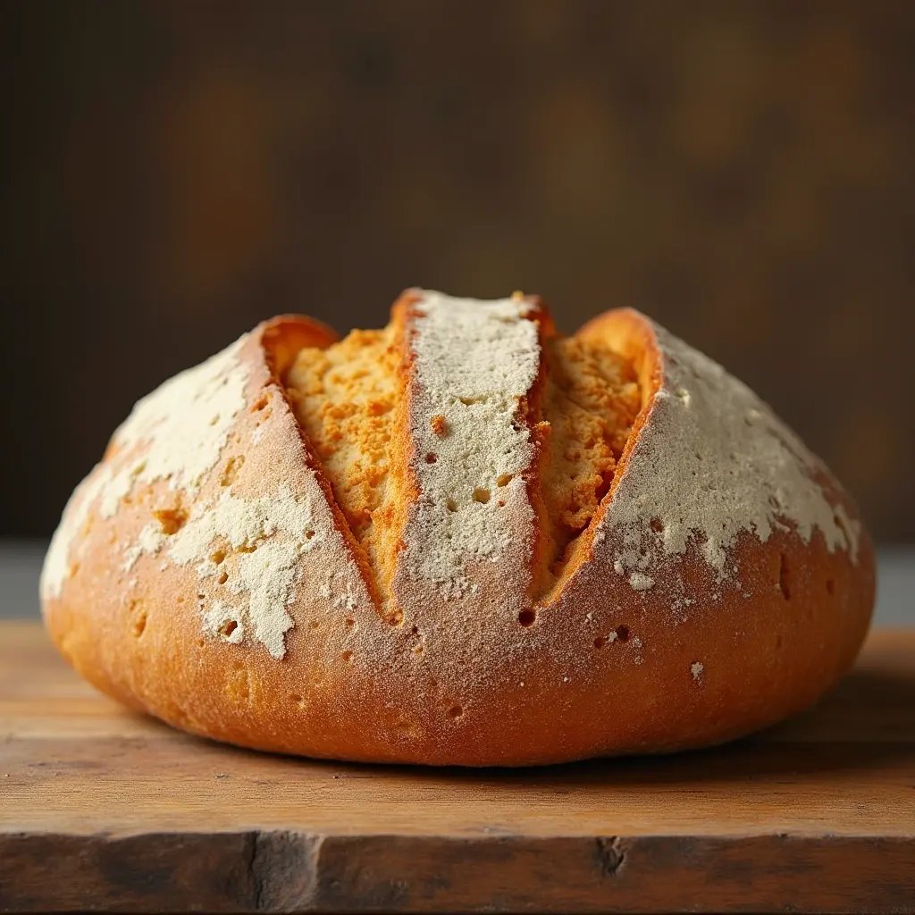 Pane su tavolo di legno